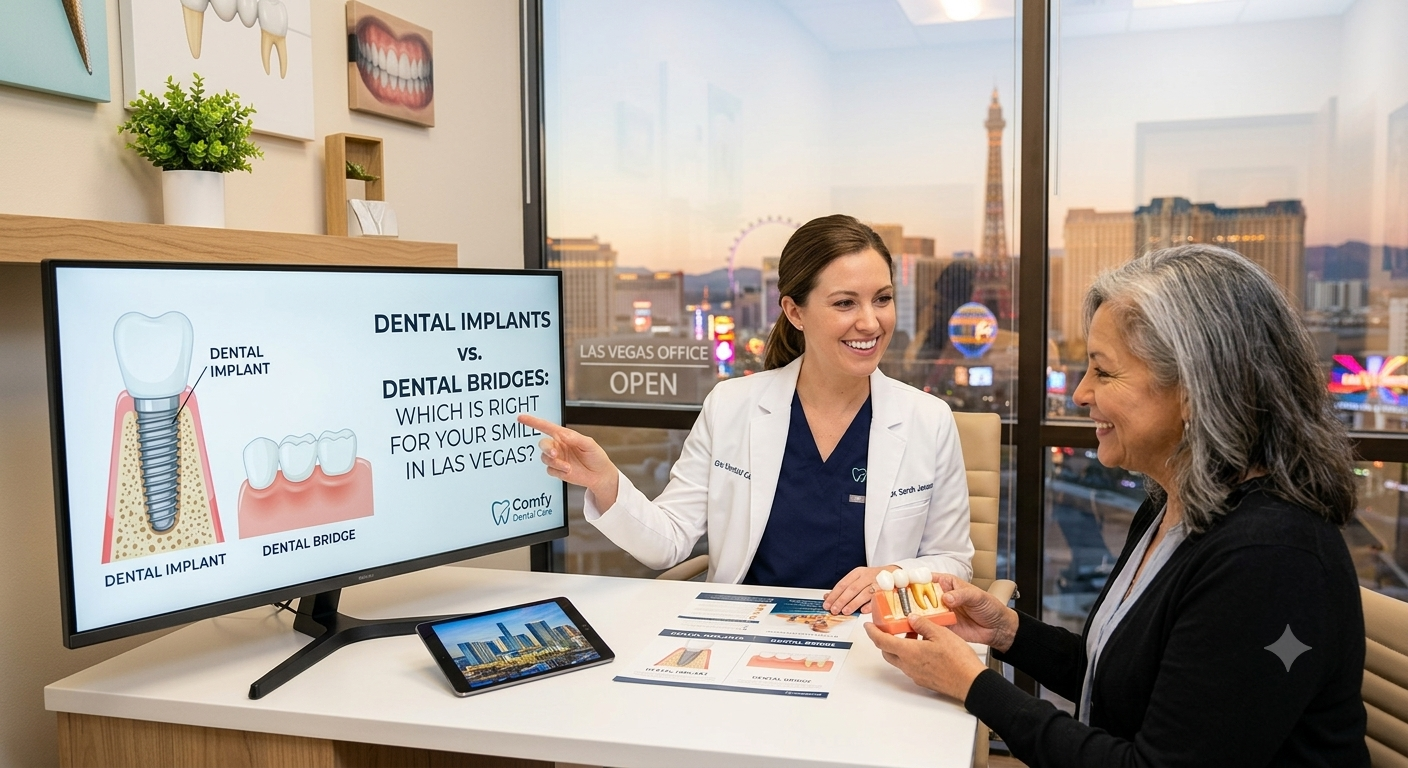 Dental Implants vs Dental Bridges in Las Vegas | Which Is Best? | Comfy Dental Care